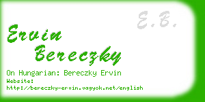 ervin bereczky business card